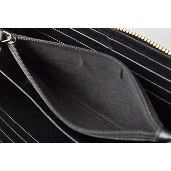 Saint Laurent Paris Wallet Long Wallet Round Zipper Leather Black - Picture 7 of 10